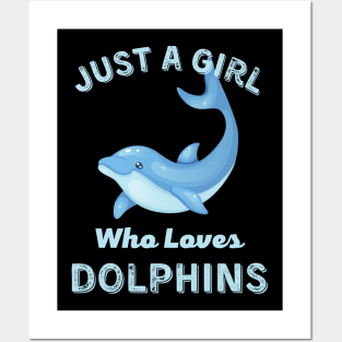 Juste une fille qui aime les dauphins Sticker Posters and Art